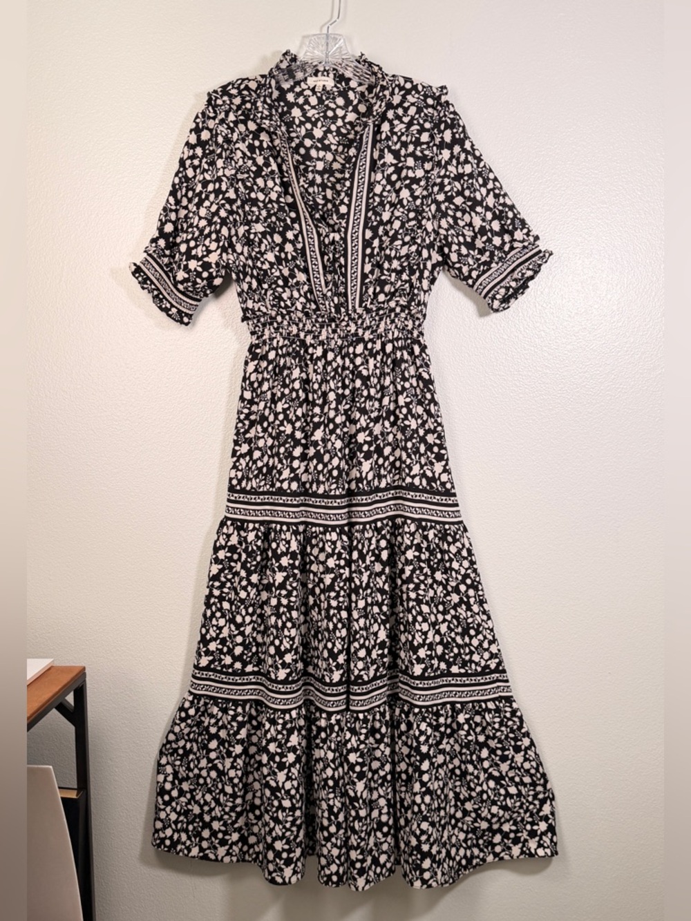 Max Studio Black and White Floral Maxi Dress